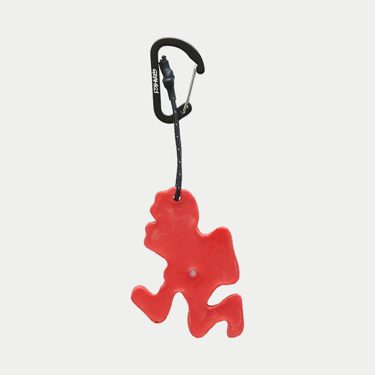 Porte-clés Running Man Rouge Gramicci - vue de dos, revers lisse de la prise et cordelette