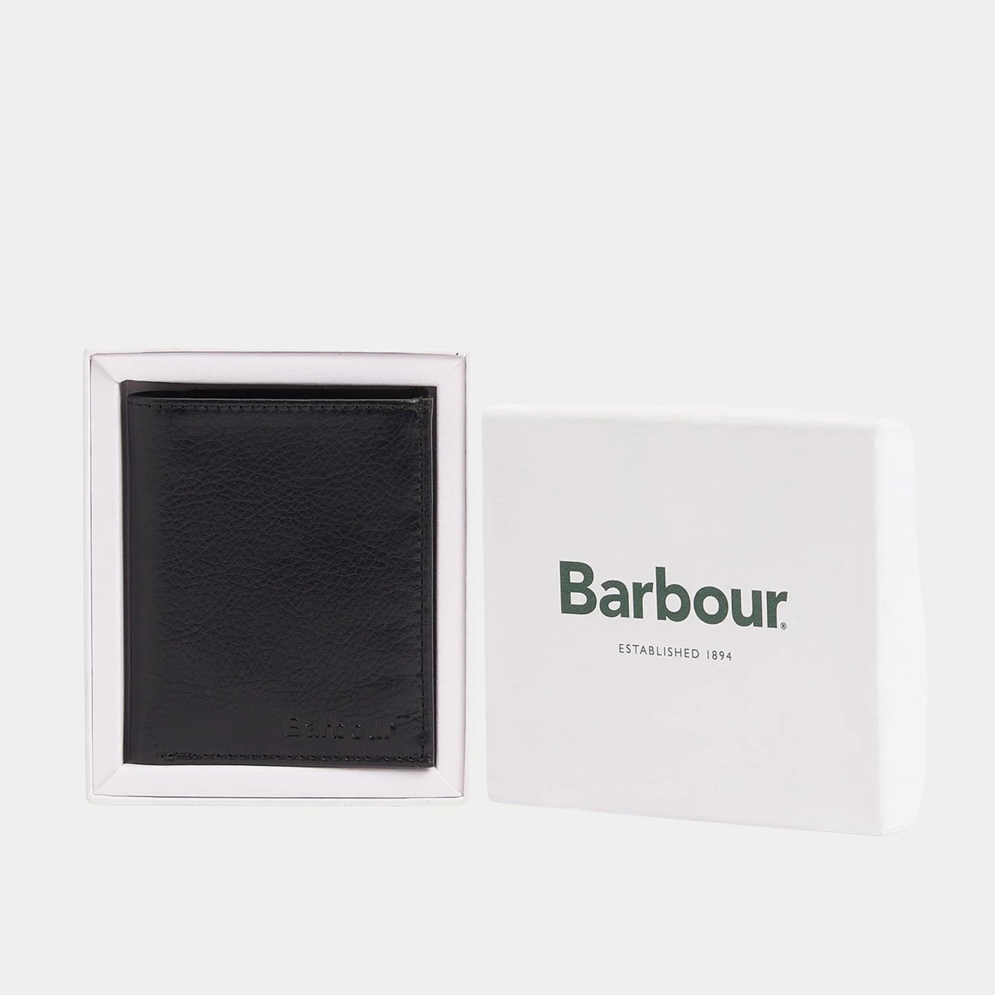 Portefeuille Colwell noir Barbour - coffret Barbour blanc livré avec le portefeuille