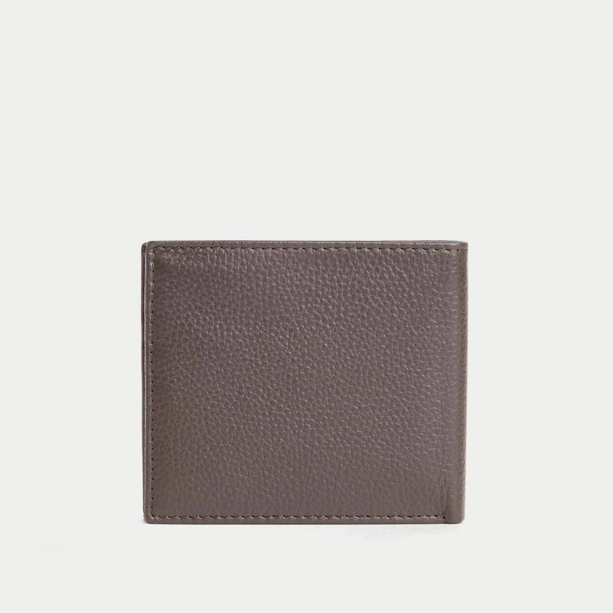 Portefeuille Amble marron Barbour - face fermée, grain fin du cuir