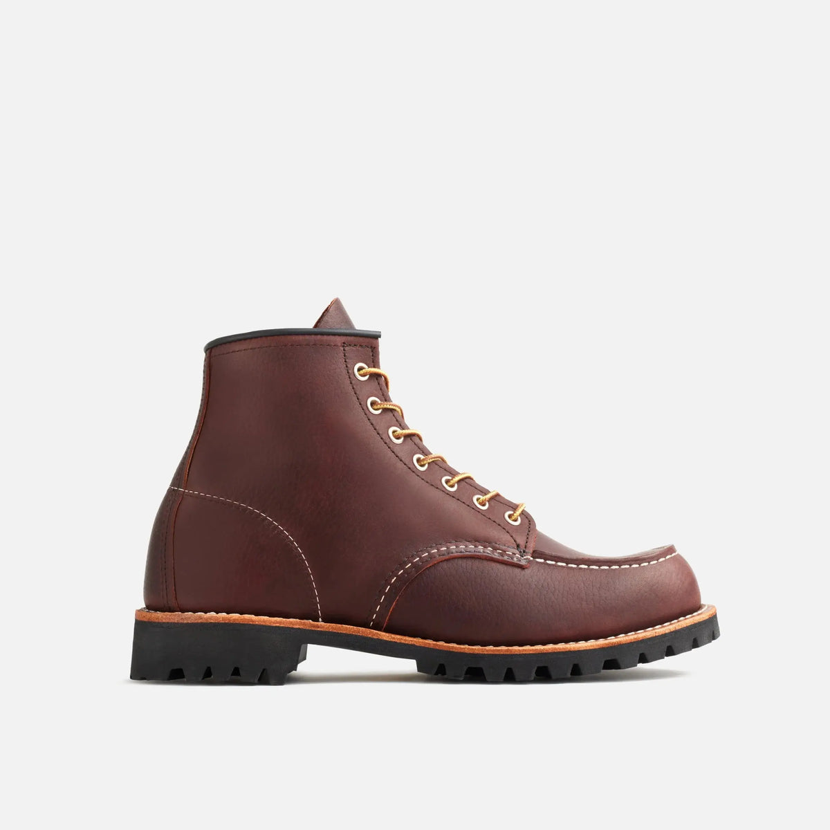 Roughneck Moc Toe Briar Oil Slick Red Wing - profil latéral du mocassin 6 pouces à lacets jaunes