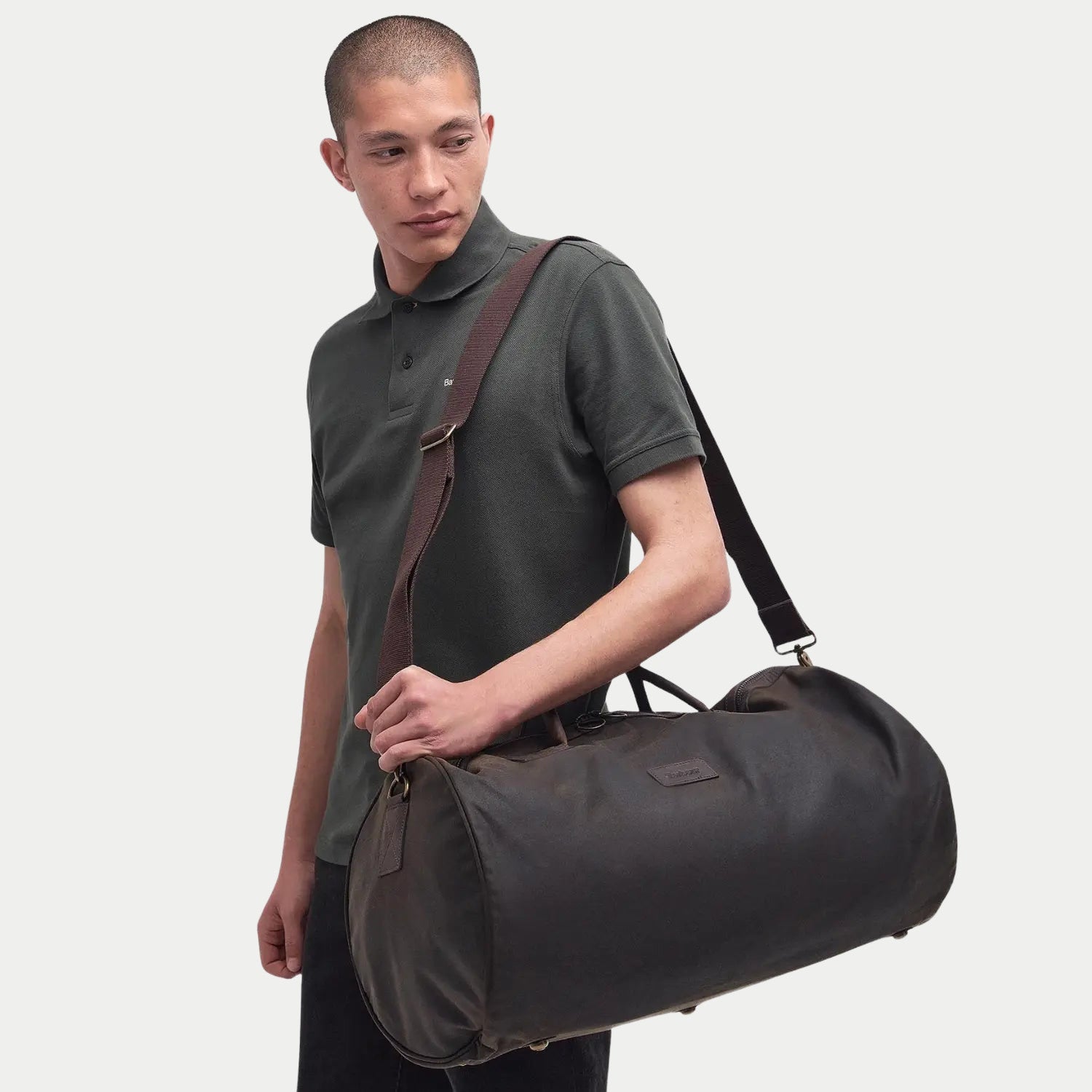 Sac Holdall Wax Olive - Barbour - détail 2
