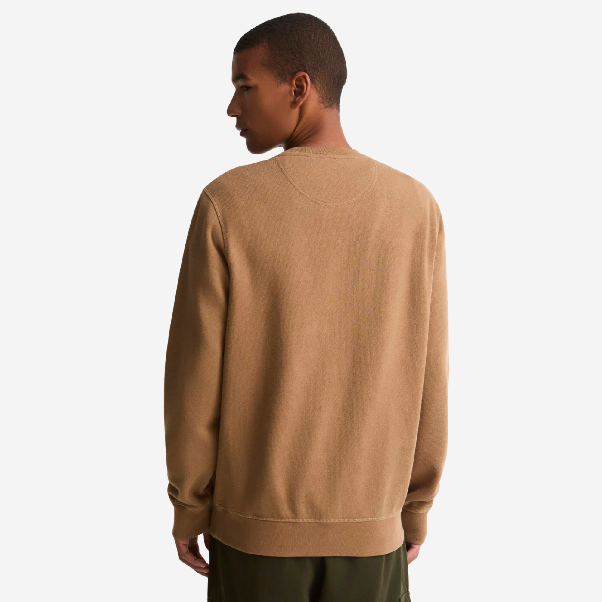 Sweat Barbour Prep Logo Sandstone vu de dos, dos uni sans marquage