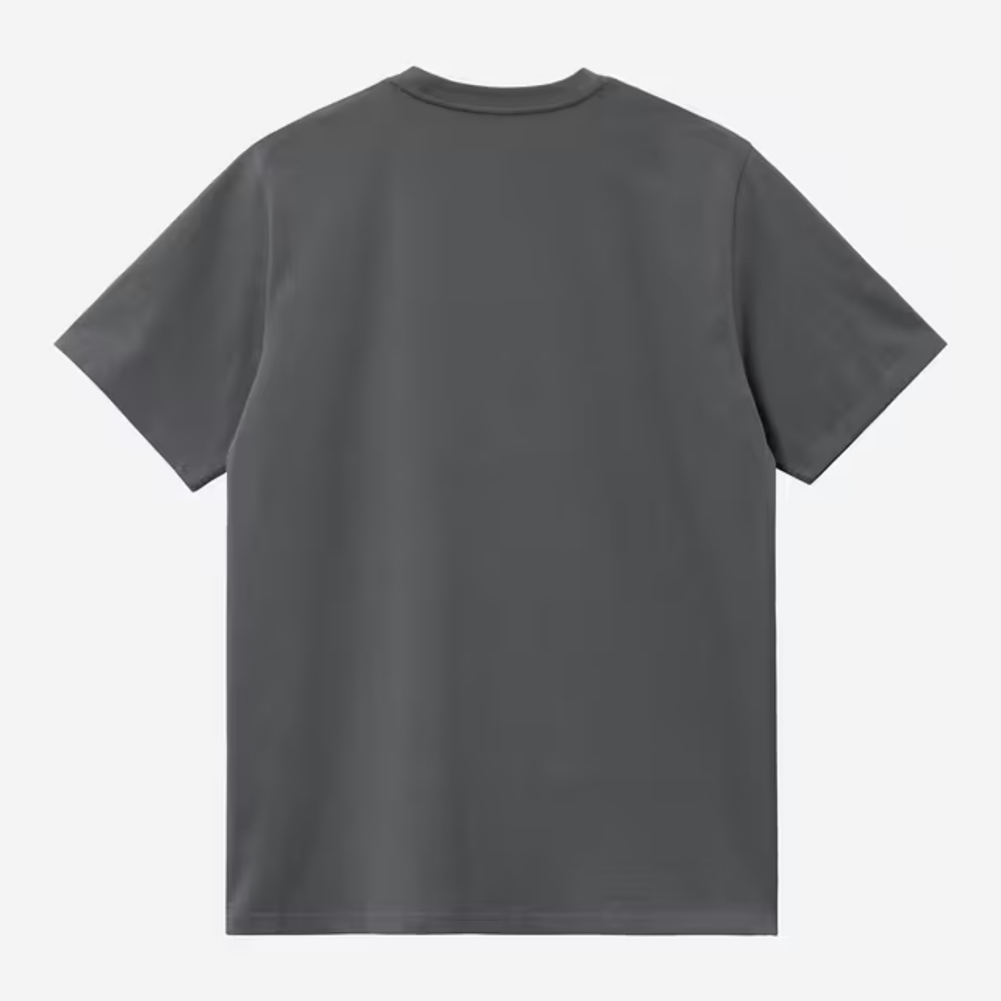 T-shirt American Script Carhartt WIP gris graphite vu de dos à plat, dos uni sans marquage