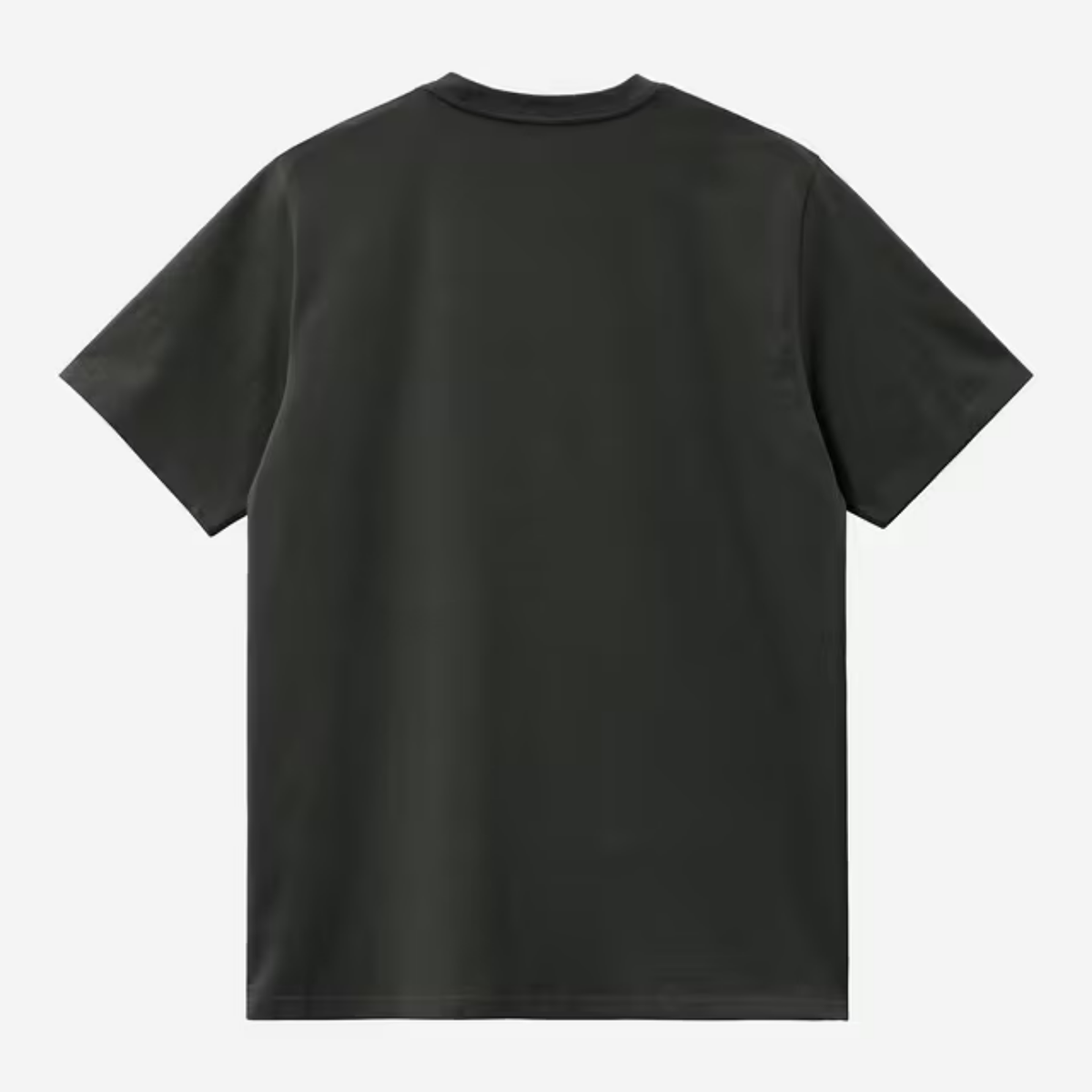 T-shirt American Script Carhartt WIP vert foncé vu de dos à plat, dos entièrement uni