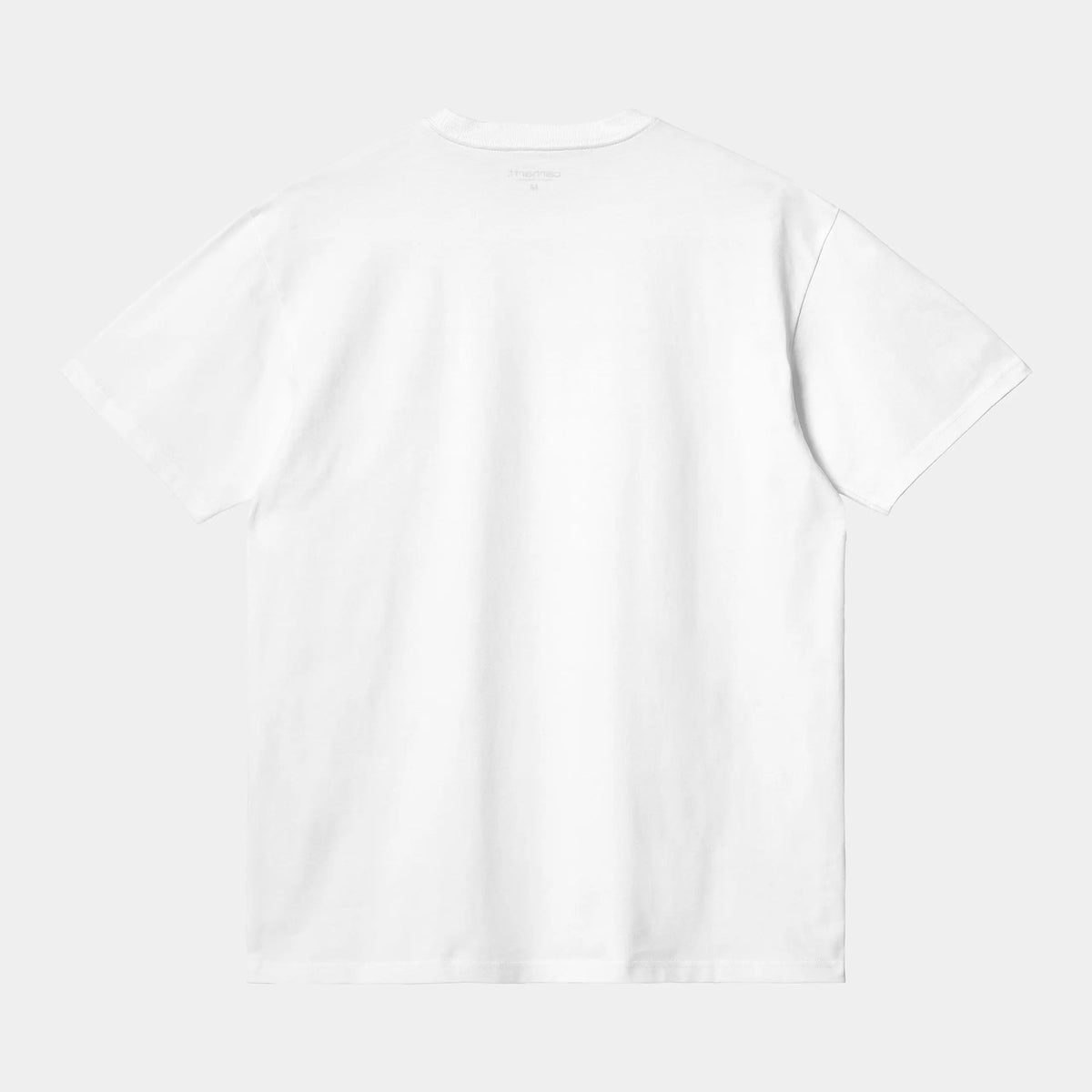 Dos à plat du T-shirt Chase blanc Carhartt WIP, jersey de coton uni sans marquage