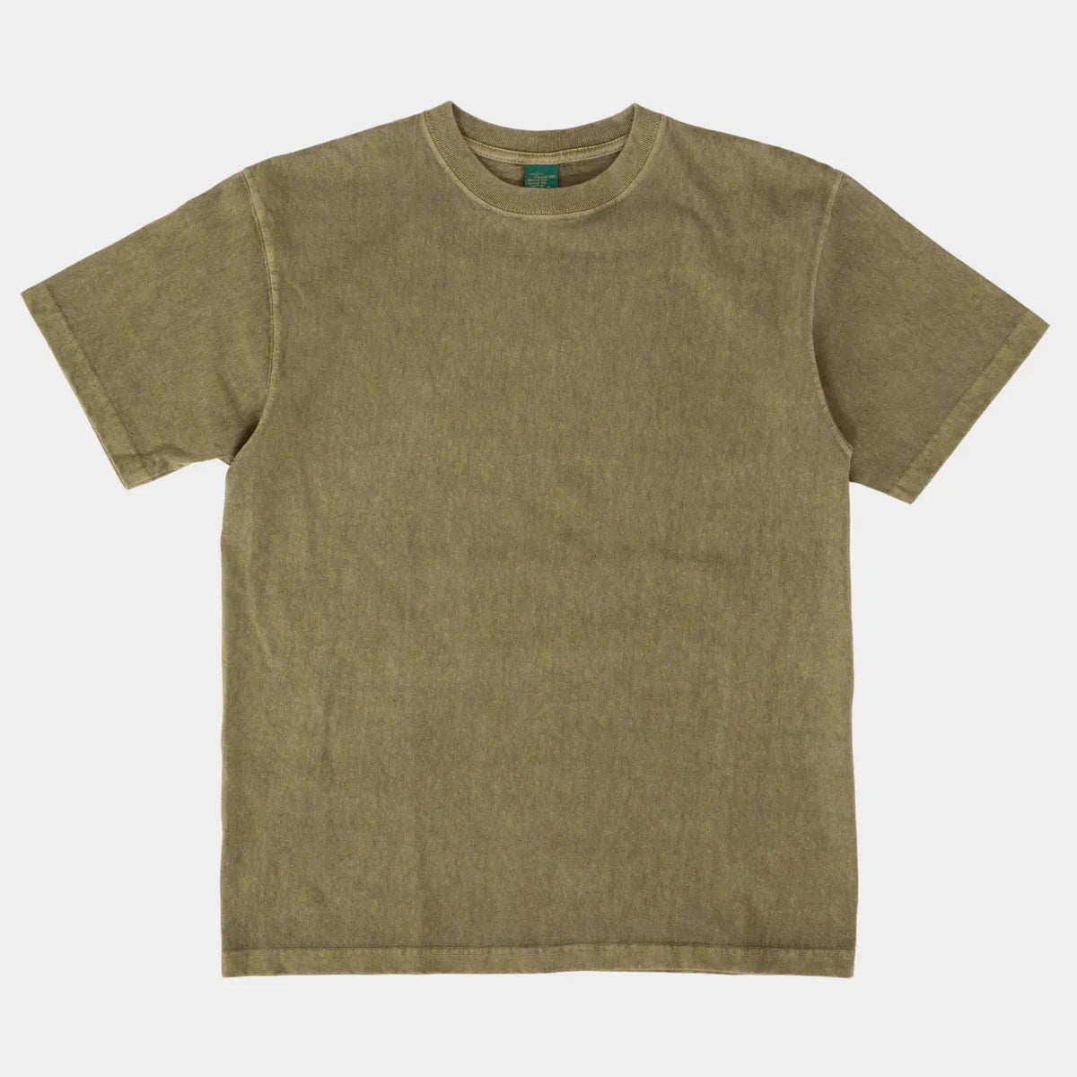 T-shirt Good On Sage, vert kaki délavé, vu de face à plat