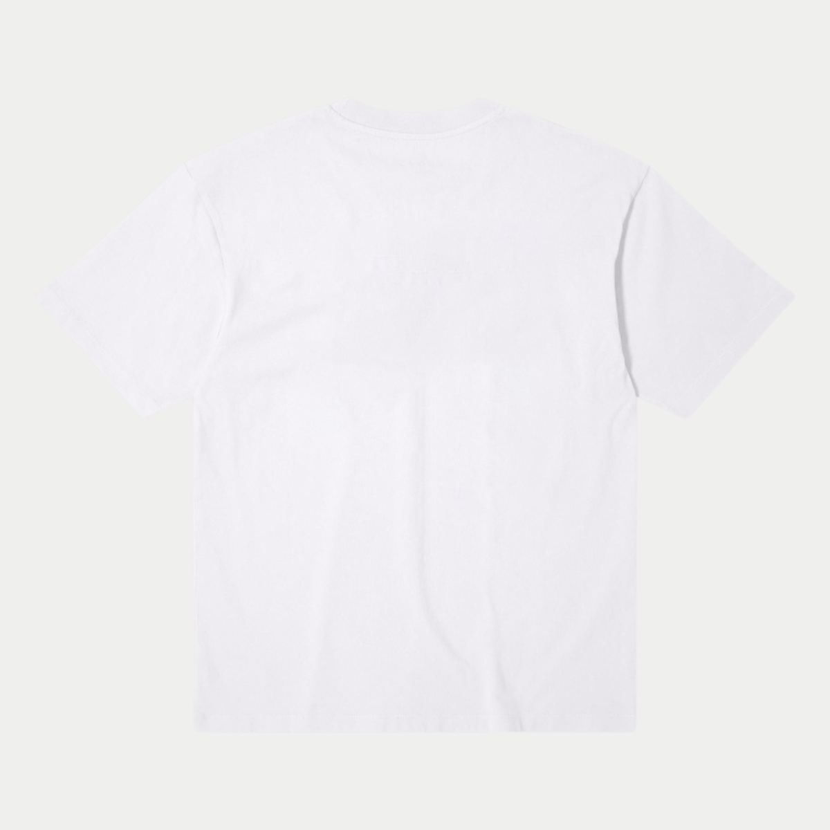 T-shirt Sun blanc Edwin - vue de dos à plat, jersey de coton uni sans imprimé
