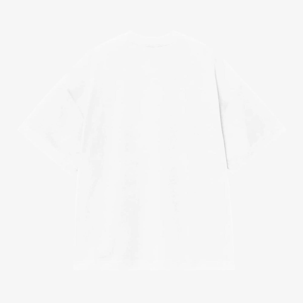Dos du T-shirt Work Pocket blanc à plat : jersey de coton opaque, aucun marquage, buste court et large
