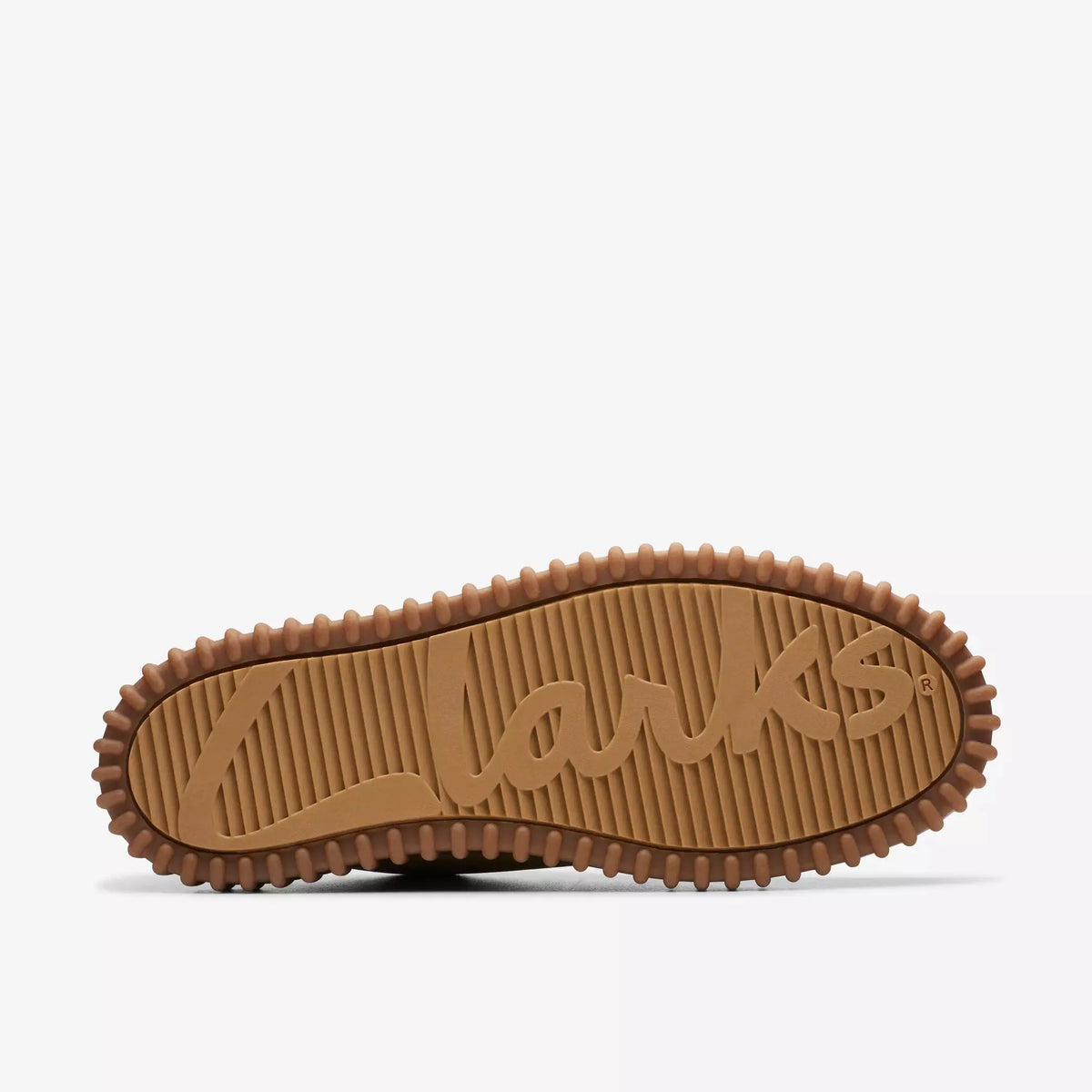 Semelle gomme caramel de la Torhill Lo Sable Foncé, logo en relief de dessous