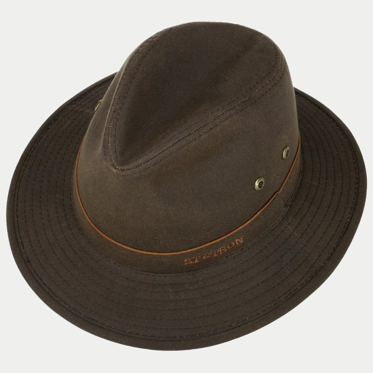 Traveller Waxed Cotton - Marron Foncé - Stetson - détail 2