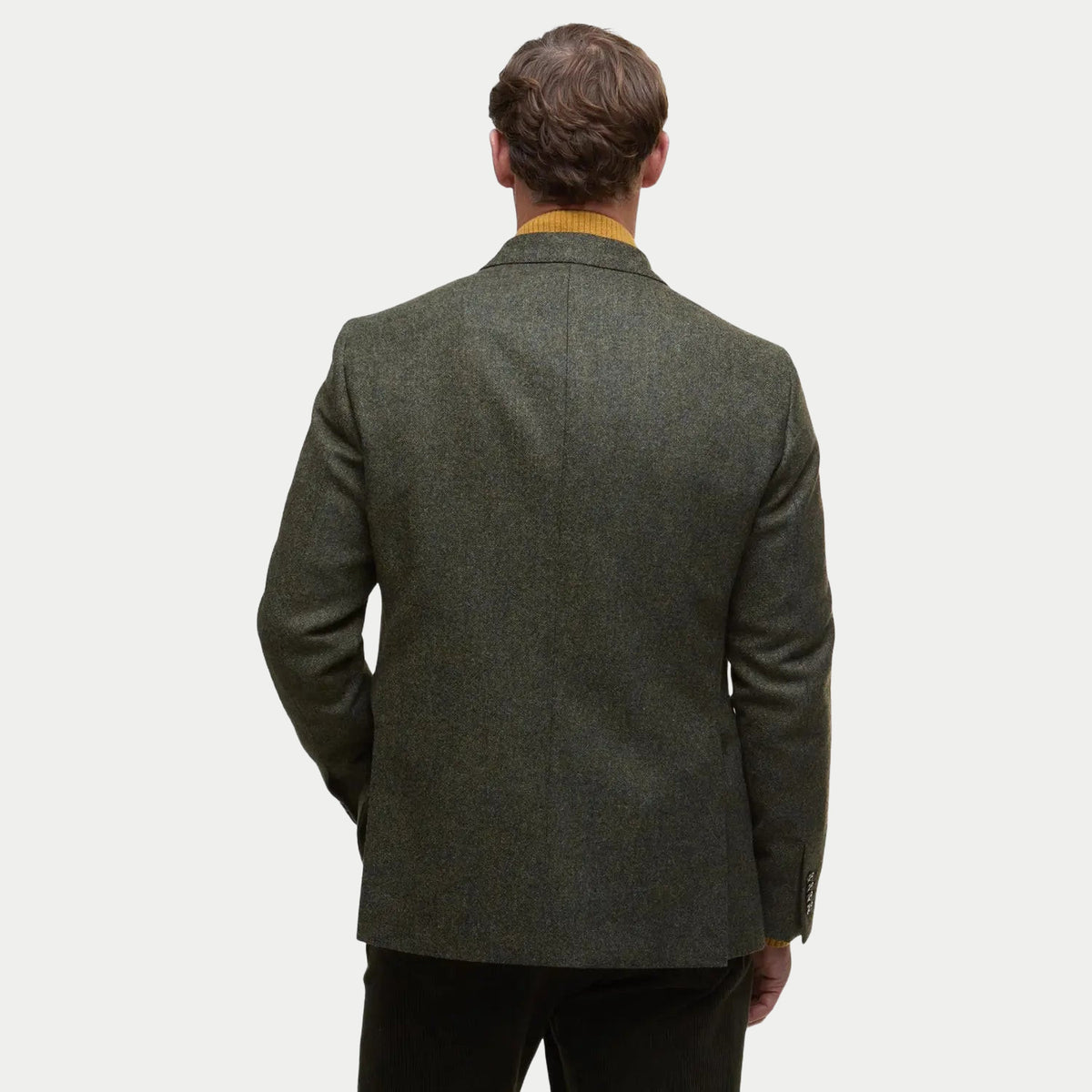 Blazer Tweed Godfrey Shetland Moons - Olive - Barbour - détail 3