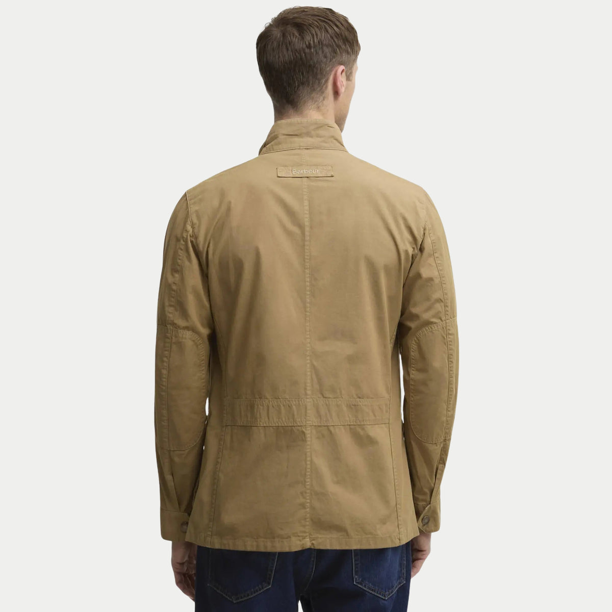 Dos de la Corbridge Utility Stone : empiècements de coude et patte de marque au col