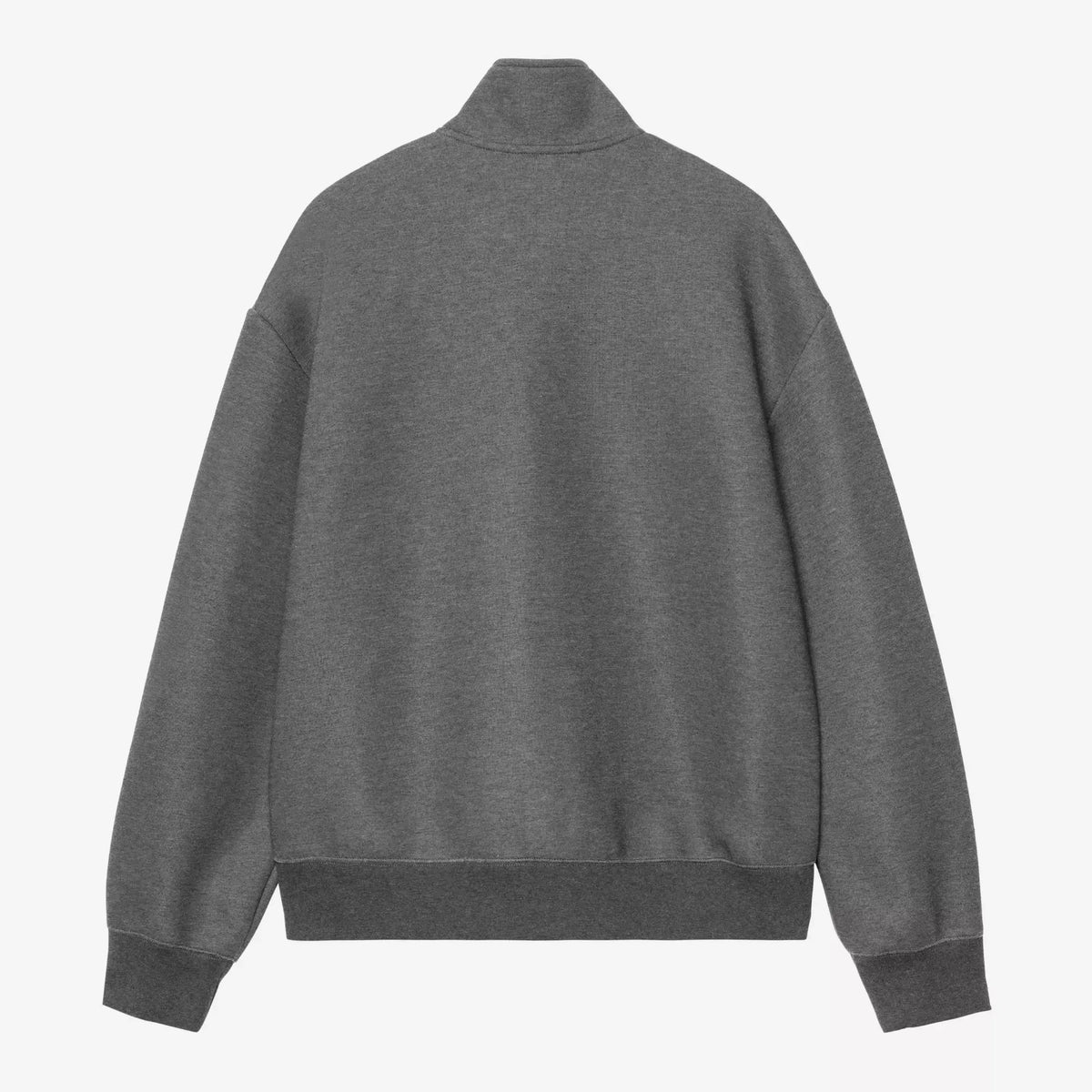 Dos uni de la veste de survêtement Alda en molleton gris chiné, épaules tombantes et large bord-côte