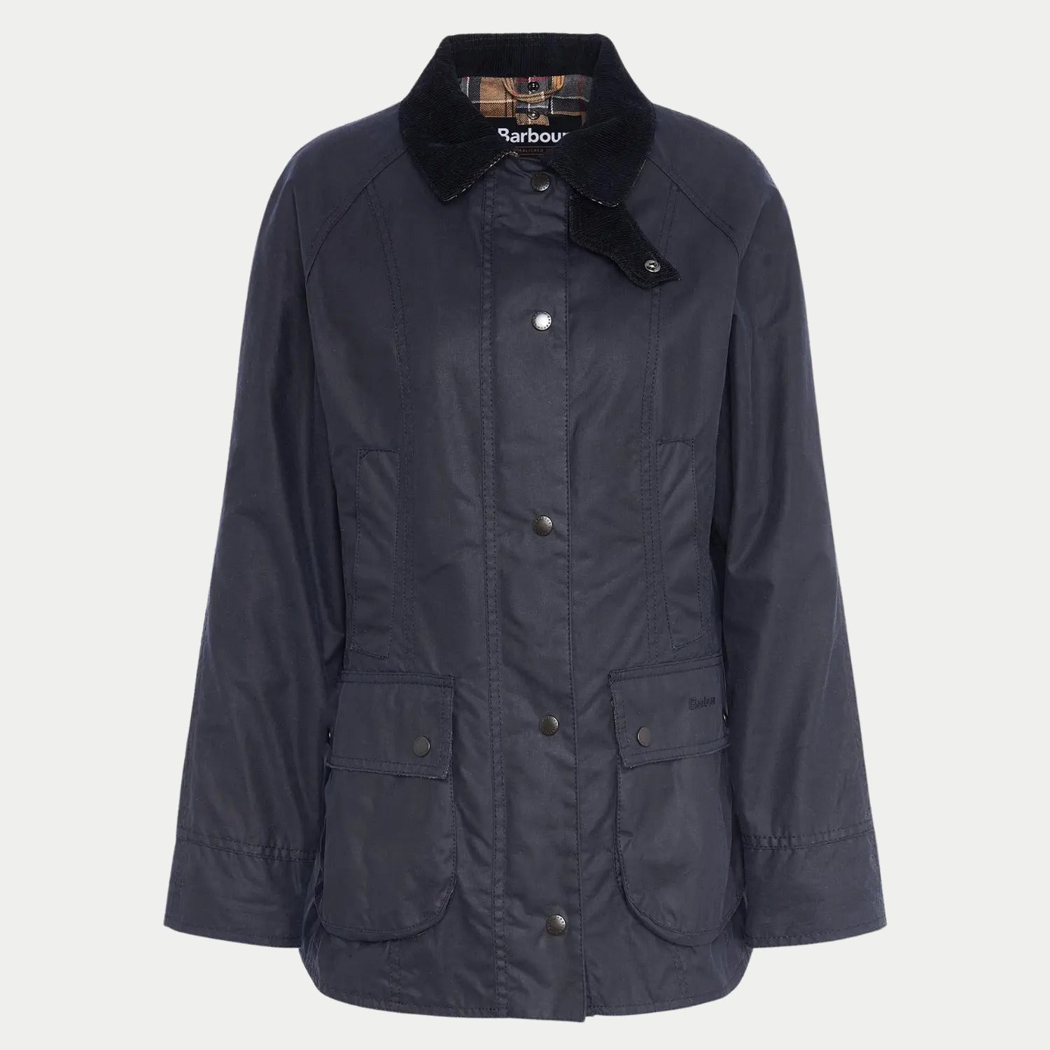 Veste Beadnell cirée bleu marine Barbour - vue de face