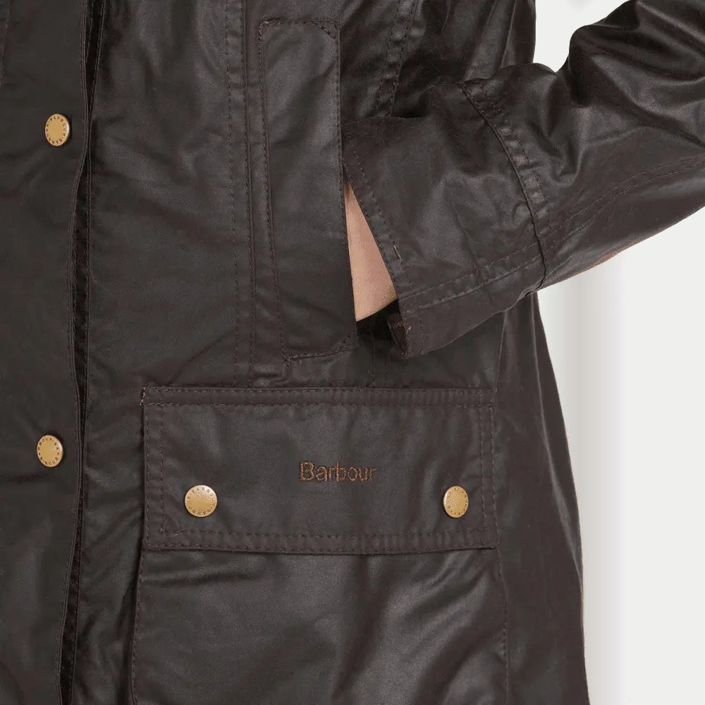 Veste Beadnell cirée Rustic Barbour - poche plaquée et boutons laiton