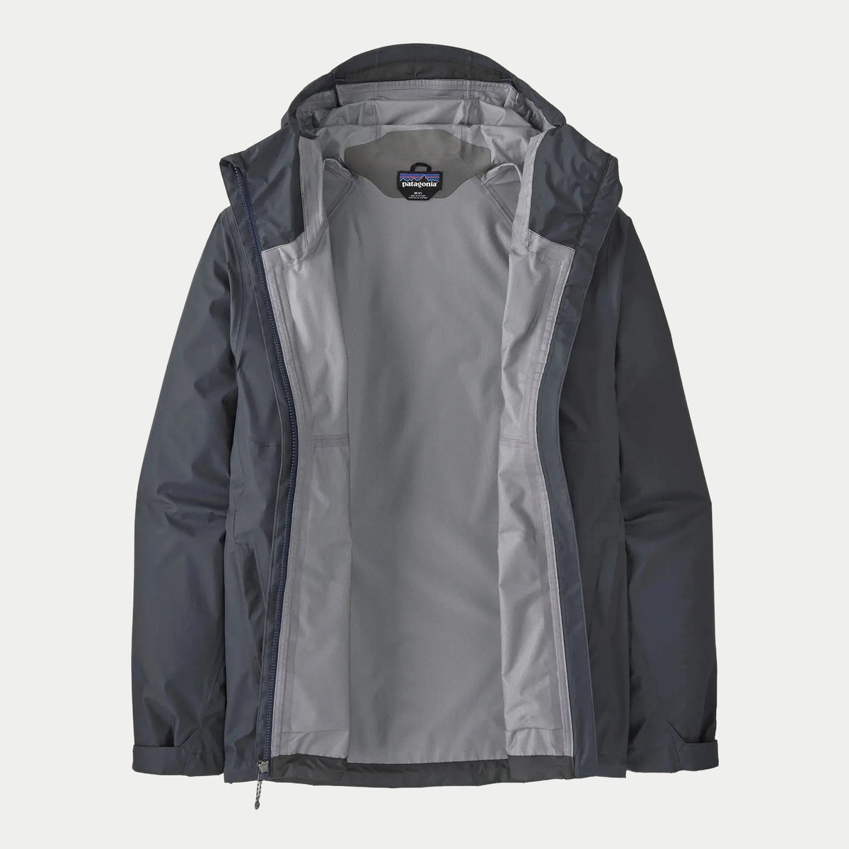 Veste Torrentshell 3L Patagonia - vue intérieure, ouverte sur la doublure tricot et l’étiquette de col