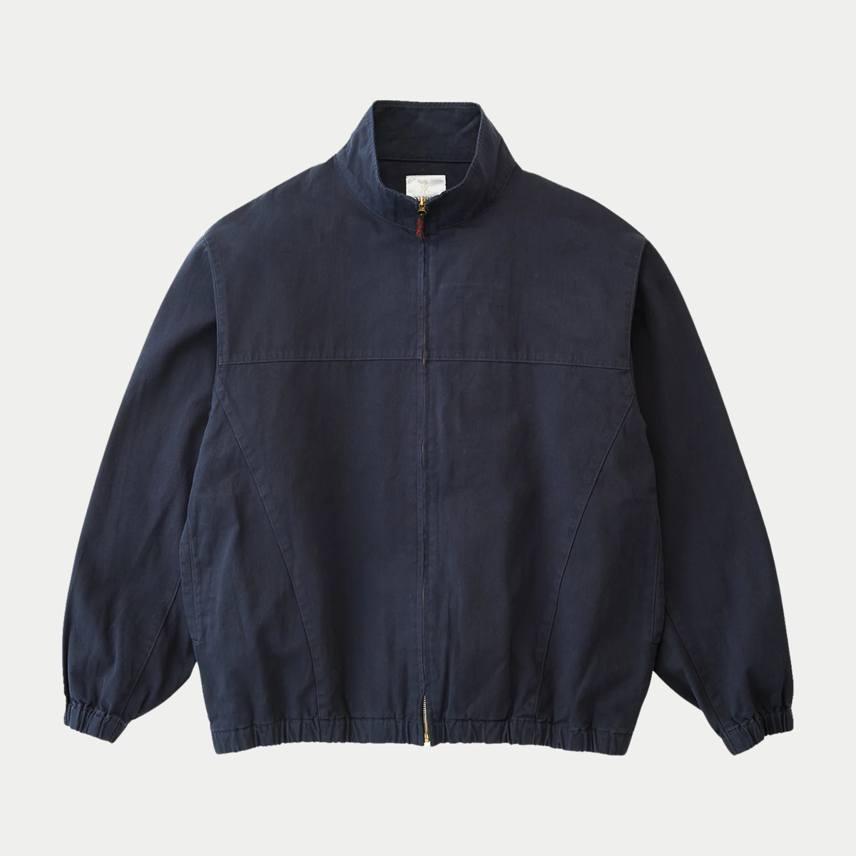 Veste Twill Around Double Navy Gramicci - packshot face, col montant et zip laiton