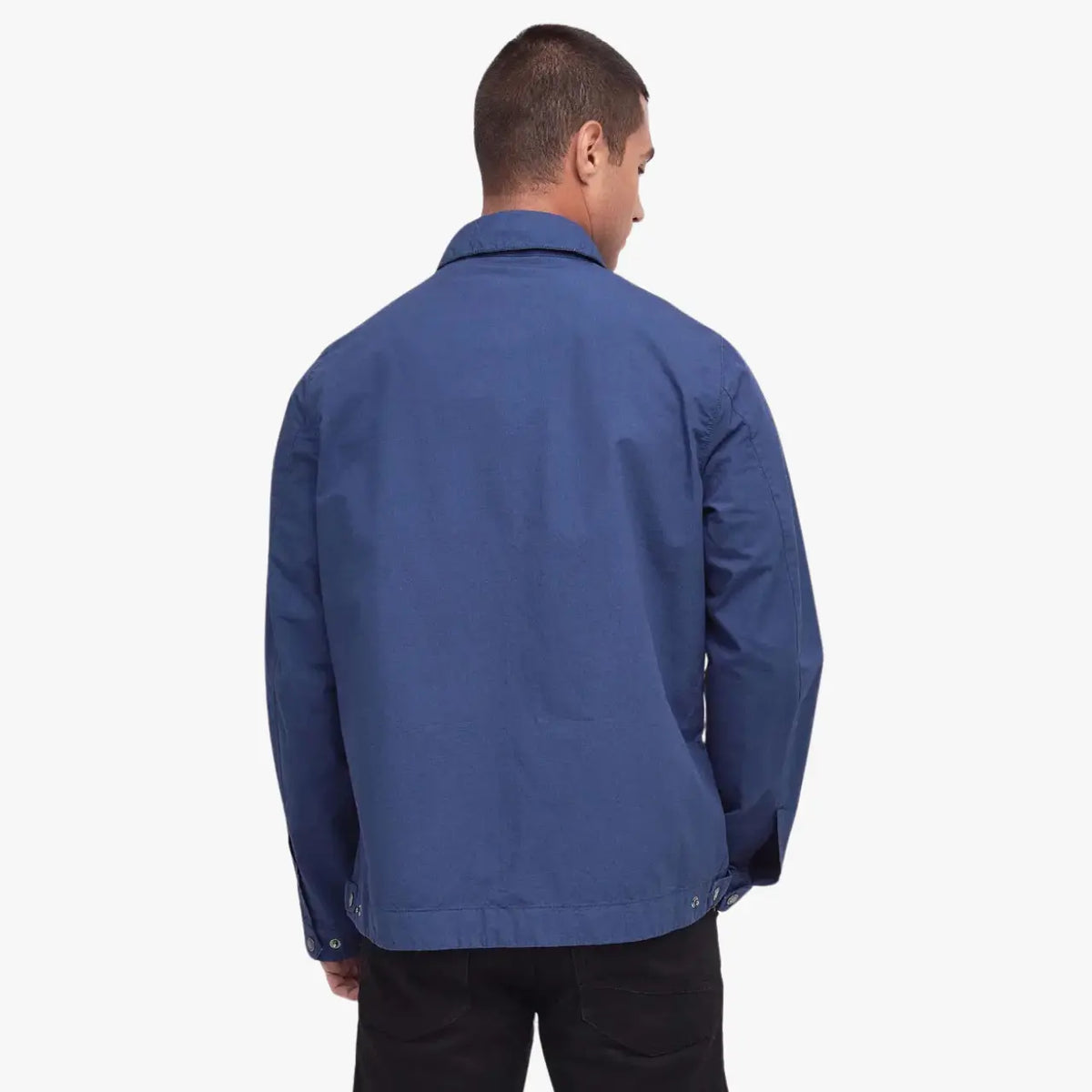 Dos uni de la veste Worker Steve McQueen bleu acier, poignets fermés par pression