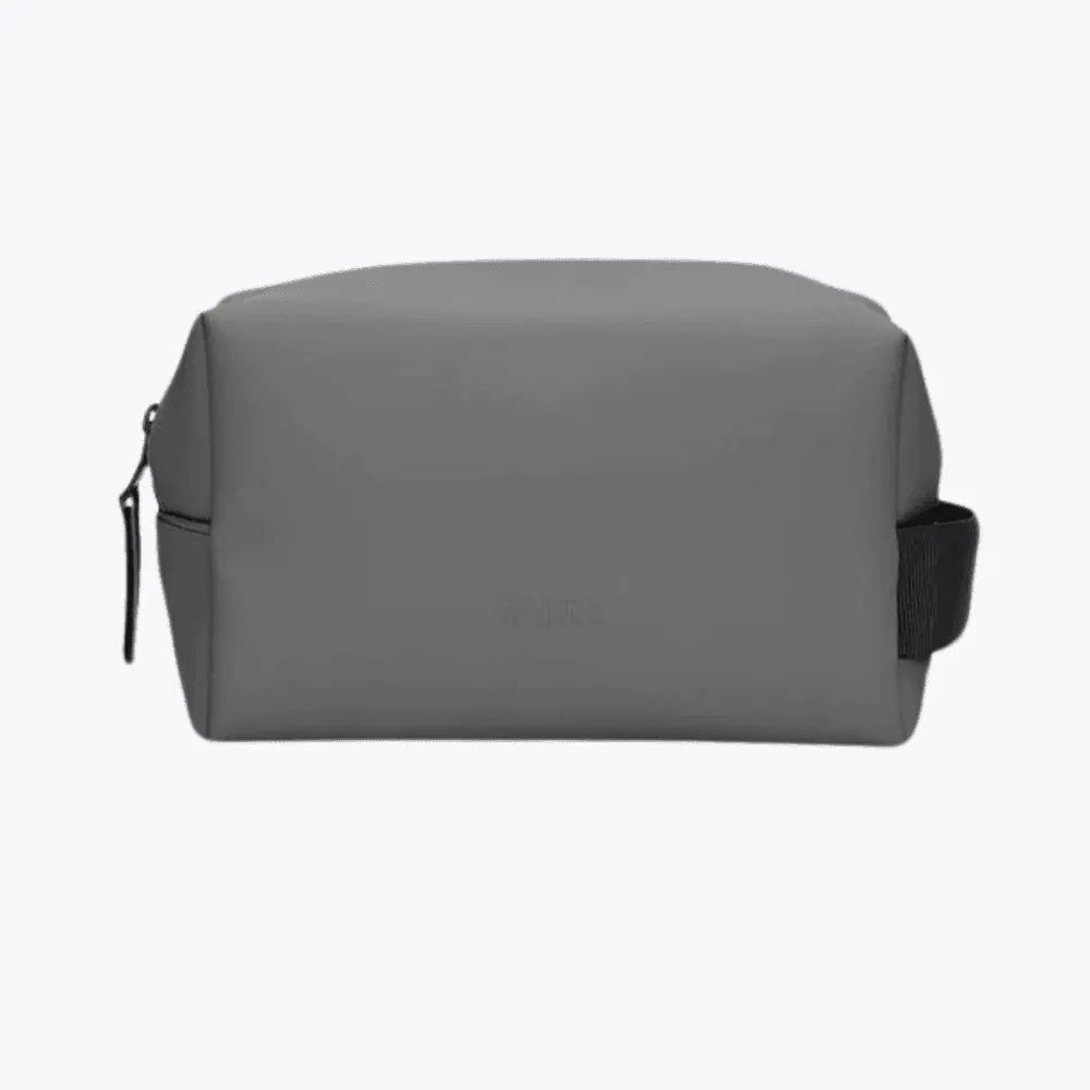 Wash Bag Small gris ardoise, trousse de toilette rectangulaire au logo embossé à peine visible